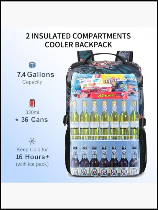 Insulated Cooler Backpack Leak-Proof Lightweight Outdoor Travel Camping Picnic main image 4
